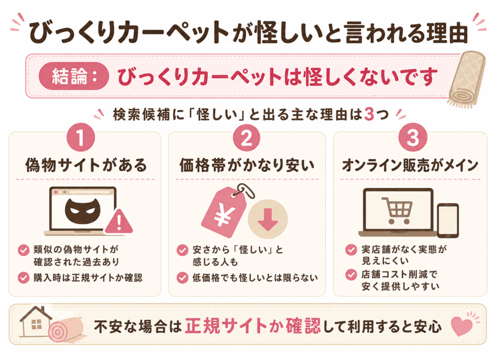 びっくりカーペットが怪しいと言われる理由